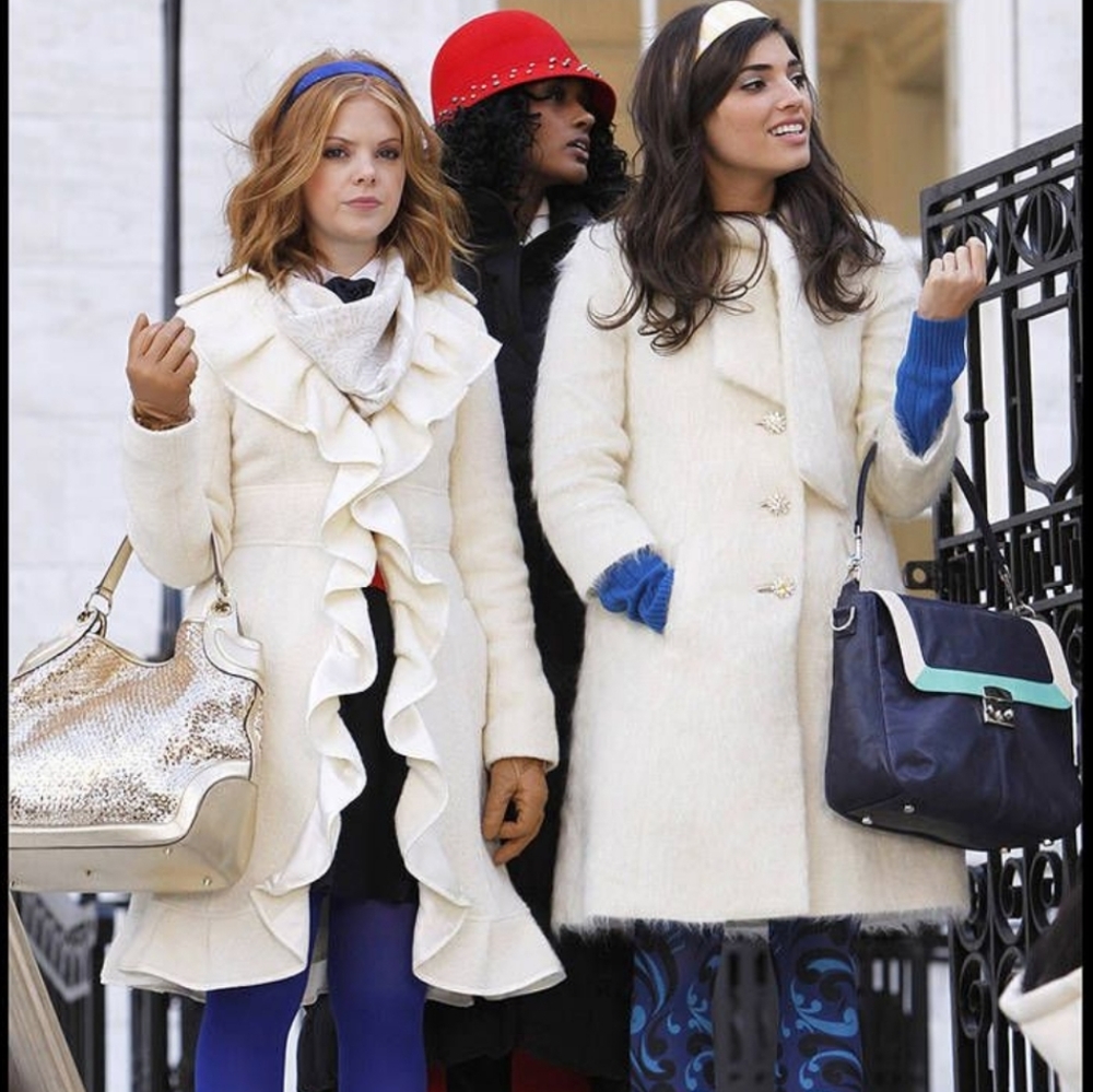 ASO Gossip Girl Cream Ruffle Coat